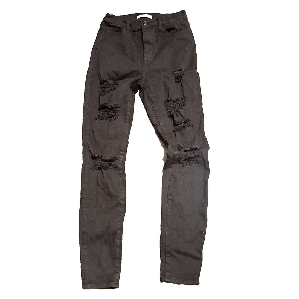 Womens Pac Sun Black Jeans 26 Hi Rise Jeggings Skinny Jeans Distressed destroyed